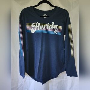 Home Free- Girls size Large 12-14- Blue Florida Long Sleeve Top